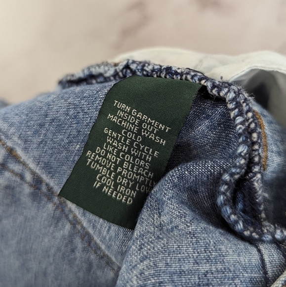 Lauren Ralph Lauren Shorts Women 8 Jean Denim High Rise Medium Wash Cut Off Mom - Picture 9 of 11